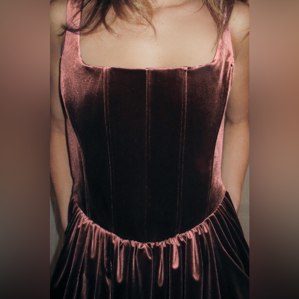 Zara Corset Velvet Mini Dress - Picture 7 of 12